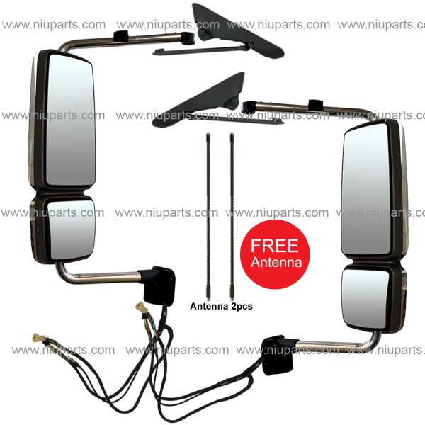 Door Mirror Power Heated with Arm Assembly Cover Chrome - Driver and
