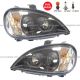 Headlight Black  with U Type Clear/Amber LED Strip at bottom - Driver Side and Passenger Side ( Fit: Freightliner Columbia Truck )