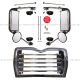 Metal Grille with Surround Chrome Plastic & Door Mirror Heated Stainless with Arm Driver and Passenger Side (Fit: Mack CV713 CL700(2004-2006) Truck)  