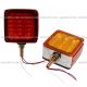 Pedestal Cab Fender Light 39 LED Square Single Stud 2 Face Red/Amber Driver and Passenger Side (Fit: Kenworth Peterbilt Freightliner Western and other Truck lights)