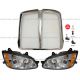 3 Item Combo - Grille with Bug Mesh and Headlight - Driver and Passenger Side (Fit: Kenworth T660)