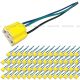 60 Pieces - 3 Wire Plug 3 Pin Female Ceramic Universal High and Low Beam Headlight for H4 Bulb Connector Pigtail Plug