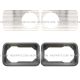 4 Pieces Set - Headlight Bezel Frame Plastic with Plate Aluminum ( Fit: 1966-1989 Mack R RD RM Models )
