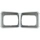 Headlight Bezel Plastic Gray Pair - Driver & Passenger Side (Fits: 95-05 Freightliner FL50, 91-04 FL60, 91-05 FL70, 91-05 FL80, and 94-03 FL106)