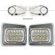 LED Headlight with Bezel Plastic Gray Pair and Wire Harness - Driver & Passenger Side (Fits: 95-05 Freightliner FL50, 91-04 FL60, 91-05 FL70, 91-05 FL80, and 94-03 FL106)