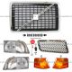 Grille Chrome and  Air Intake Grille Chrome and Headlight with Corner Light Driver & Passenger SIde ( Fit: Volvo VNM 2004-2015 Trucks )