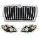 Grille Plastic with Bug Net and Headlight Chrome - Driver - Passenger Side (Fit: 2008 - 2019 International WorkStar 7300)