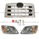 3 Pieces Combo- Grille Chrome and Headlight - Driver & Passenger Side (Fit: Hino 258 268 338 358 Truck)