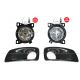 4 Item Combo - Fog Lamp with Bezel Black - Driver and Passenger Side (Fit: Kenworth T660)