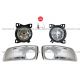 4 Item Combo - Fog Lamp with Bezel Chrome - Driver and Passenger Side (Fit: Kenworth T660)