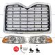Grille Chrome and Headlight Driver and  Passenger Side (Fit: Mack CXN613 CXU613)