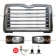 Metal Grille with Surround Chrome and Headlight Driver and Passenger Side (Fit: Mack GU713)