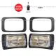 2 Set Headlight with Plastic Bezel Black (Fit: 1991 - 2004 Mack RD 600, 688, 690S )