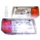 Headlight with Adjusters, Corner Lamp and Chrome Bezel with LED Bulbs- Driver and Passenger Side (Fit: Peterbilt 375 385 Trucks)