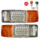 Headlight Lamp LED with Bezel Chrome and Corner Turn Signal Light - Driver and Passenger Side (Fit: International 9400 9200 8100 8200 8300 4900 4700 4800 Trucks )