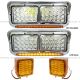  LED Headlight and Cab Fender LED Light Single Stud - Driver & Passenger Side (Fits: Kenworth T400-T800 W900B L Classic 120 132. Peterbilt 378 379 Western Star 4900 Freightliner FLD120 Classic XL) 