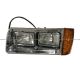 Headlight with Amber LED Turn Signal Light and Chrome Bezel with Back Housing Base - Driver Side (Fit: 1989-2003 Freightliner FLD 112 120 )