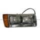 Headlight with Amber LED Turn Signal Light and Chrome Bezel with Back Housing Base - Passenger Side (FIt: 1989-2003 Freightliner FLD 112 120 )
