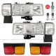  Headlight and Corner Light with LED Bulbs Cold White and Mounting Bracket Plus LED Tail Light - Driver & Passenger Side (Fit: Nissan UD 1800, UD 2000, UD 2300, UD 2600, UD 3300 Trucks)