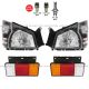 Headlights and Corner Light with LED Bulbs Cold White Plus LED Tail Light - Driver & Passenger Side (Fit:  2006-2007 Isuzu NRR NPR and GMC W4000 W4500 Truck)