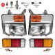 Headlight with LED Bulbs Cold White Plus LED Tail Light - Driver & Passenger Side (Fit: 2008-2011 Mitsubishi FUSO FM and FK Series )