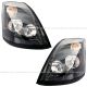 Headlight Black with Halogen Bulb - Driver and Passenger Side (Fit: 2004-2018 Volvo VNL VN VNM)