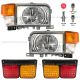 Headlight and Turn Signal Light with LED Bulbs Cold White Plus LED Tail Light - Driver & Passenger Side (Fit: 1995-2010 Nissan UD1400 Truck)