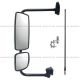 Door Mirror Chrome With Bracket Arm - Driver Side (Fit: 2003-2023 Freightliner 108SD 114SD M2 100 106 112 Bussiness Class) 