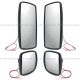 Two Sets - Rear View Main Mirror Flat And Wide Angle Mirror Convex Black HEATED (Fit: 2003-2023 Freightliner 108SD 114SD M2 100 106 112 Bussiness Class) 