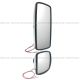 One Set - Rear View Main Mirror Flat And Wide Angle Mirror Convex Chrome HEATED (Fit: Fit: 2003-2023 Freightliner 108SD 114SD M2 100 106 112 Bussiness Class)
