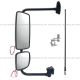 Door Mirror Chrome HEATED With Bracket Arm - Driver Side (Fit: 2003-2023 Freightliner 108SD 114SD M2 100 106 112 Bussiness Class)  