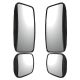 4pcs Rear View Mirrors including 2pcs Main Black Convex and 2pcs Wide Angle Black Convex (Fit: Universal and Various Trucks )