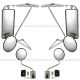Stainless Door Mirror With Bracket Arm And Hood Mirror - Driver & Passenger Side ( Fit: 1991 - 2005 Freightliner FL50 60 70 80 106 1987 - 2005 Freightliner FL112 )