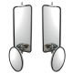 7.5 X16.5 Stainless Steel Side Door rear view Main Mirror Pair & 8.5 inches convex Wide Angle Mirror Pair ( Fits: Freightliner Kenworth Peterbilt Mack Western Star and Various Truck Models ) 