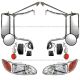  Door Mirror Heated Stainless W/ Black Mount Bracket & Cover & Headlight Marker light - Driver and Passenger Side Fit: ( after 2005 Peterbilt ) 325 330 335 337 340 348 382 384 386 387 