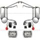  Door Mirror Heated Stainless W/ Black Mount Bracket & Cover & Headlight Marker light - Driver and Passenger Side (Fit: 2007-2020 Peterbilt 365 367, 2016-2020 Peterbilt 520, 2000-2005 Peterbilt 330) 