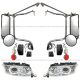 Door Mirror Heated Stainless W/ Black Mount Bracket & Cover & Headlight Marker light - Driver and Passenger Side ( Fit: 2008 - 2018 Peterbilt 388 389 2014 - 2018 Peterbilt 367 567 Trucks ) 