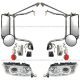 Door Mirror Heated Stainless W/ Chrome Mount Bracket & Cover & Headlight & Marker light - Driver and Passenger Side ( Fit: 2008 - 2018 Peterbilt 388 389 2014 - 2018 Peterbilt 367 567 Trucks ) 
