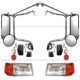  Door Mirror Heated Stainless W/ Black Mount Bracket & Cover & Headlight Marker light - Driver and Passenger Side ( Fit: 2005 - 2007 PETERBILT 375 385 )