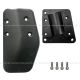 Door Mirror Bottom Mount Bracket Black & Mounting Plate Aluminum - Passenger Side (Fits: 2005 and onward Peterbilt 335 340 357 382 385 386 325 330 348 388 389 365 367 Truck)