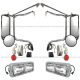 Door Mirror Heated Stainless W/ Chrome Mount Bracket & Cover & Headlight & Marker light - Driver and Passenger Side ( Fit: 2005-2009 PETERBILT 357 378 379 2005-2020 PETERBILT 365 367 )