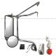 Door Mirror Heated & Arm Stainless w/ Bottom Mount Bracket & Cover Aluminum Chrome & LED Marker light  - Driver Side Fit: ( after 2005 Peterbilt ) 335 340 357 382 385 386 325 330 348 388 389 365 367 Truck