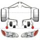 Door Mirror Heated Powered Stainless W/ Black Mount Bracket & Cover & Headlight & Marker light - Driver and Passenger Side Fit: ( after 2005 Peterbilt ) 325 330 335 337 340 348 382 384 386 387
