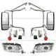 Door Mirror Heated Powered Stainless W/ Chrome Mount Bracket & Cover & Headlight & Marker light - Driver and Passenger Side ( Fit: 2008 - 2018 Peterbilt 388 389 2014 - 2018 Peterbilt 367 567 Trucks )