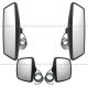 Two Sets - HEATED Rear View Main Mirror And Wide Angle Mirror Black (Fit: International 2000 - 2017 DuraStar 4300 4400 2002 - 2017 WorkStar 7300 7400 7500 7600 TransStar 8500 8600)