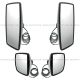 Two Sets - HEATED Rear View Main Mirror And Wide Angle Mirror Chrome (Fit: International 2000 - 2017 DuraStar 4300 4400 2002 - 2017 WorkStar 7300 7400 7500 7600 TransStar 8500 8600)