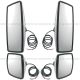 Two Sets - HEATED Rear View Main Mirror Flat and Wide Angle Mirror Convex Chrome (Fit: Various Trucks and Models With One Inch Arm) 