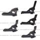 5 Pieces Combo - Top and Bottom Cabin Fairing Mounting Brackets Black - Driver Side (Fit: Freightliner Cascadia 2008-2016 Truck)
