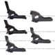 5 Piece Combo - Top and Bottom Cabin Fairing Mounting Brackets  Black - Passenger Side (Fit: Freightliner Cascadia 2008-2016 Truck)