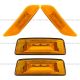 4 Pcs - LED CAB Door Marker Light Amber And LED Front Fender Side Turn Signal Marker Indicator Amber/Amber Light -Driver and Passenger Side (Fit: 2013-2019 Peterbilt 567)